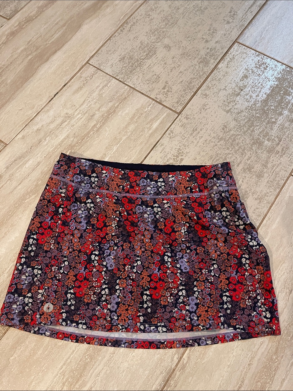 Smartwool Floral Mini Skirt in Red, Purple, Black